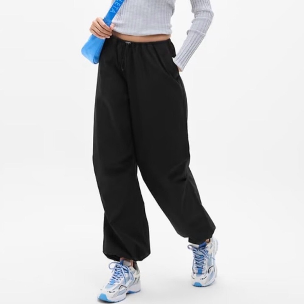 Athleta Black Wide-Leg Drawstring Pants